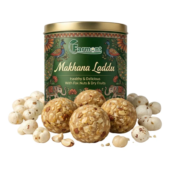 Traditional makhana laddu made with jaggery and dry fruits