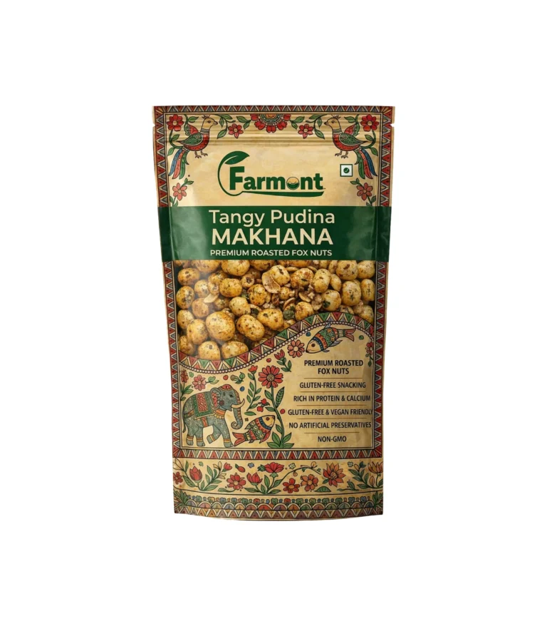 Tangy mint roasted makhana healthy snack pack
