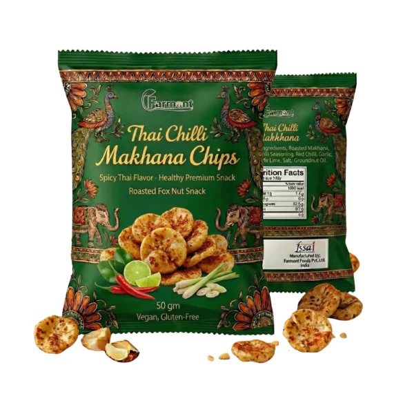 Thai chili seasoned crispy makhana chips snack pack