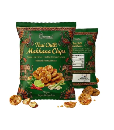 Thai chili seasoned crispy makhana chips snack pack