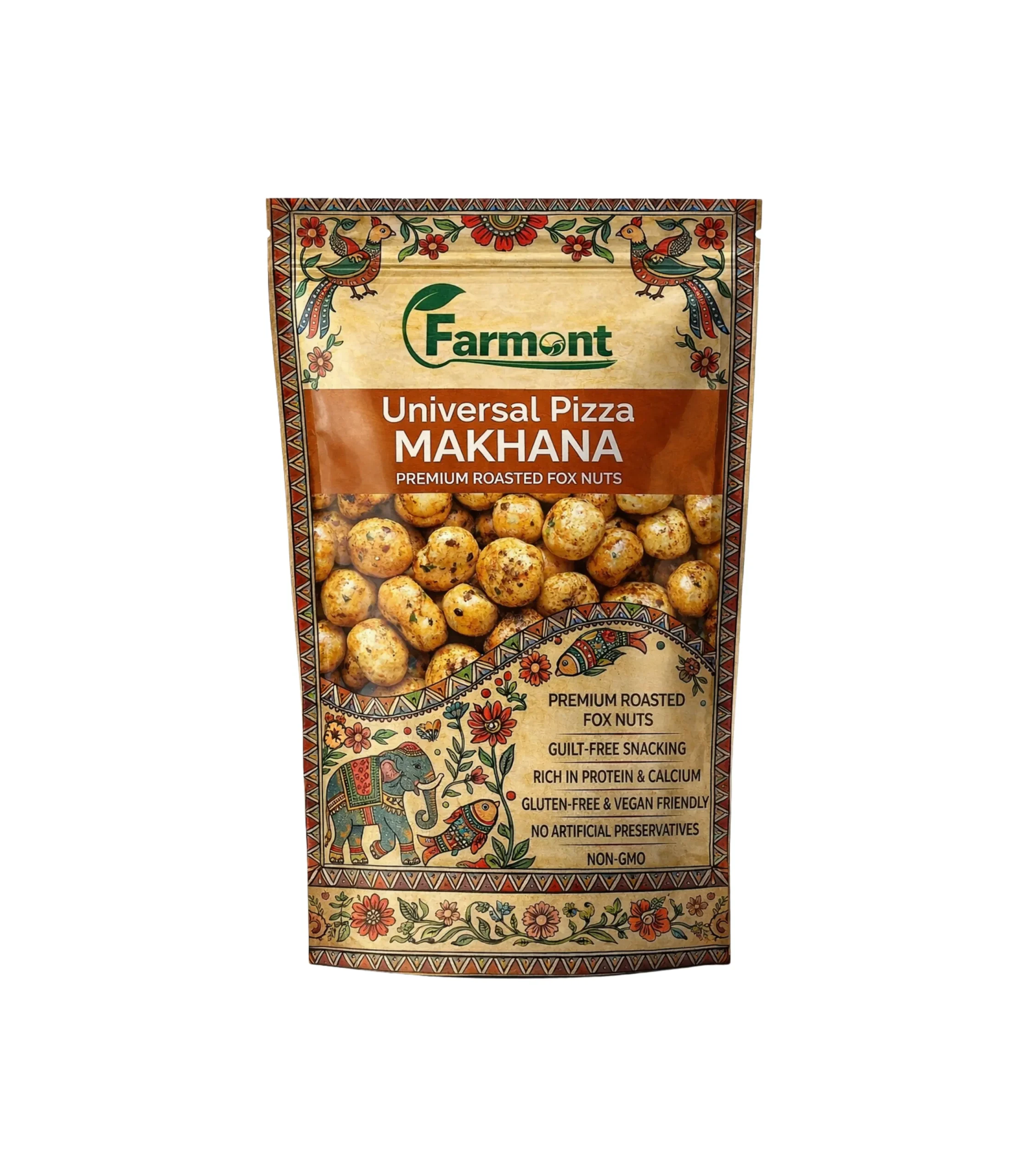 Universal Pizza Makhana – Cheesy Roasted Snack Universal pizza flavored makhana snack pack